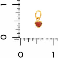 24K Yellow Gold Coral Tiny Heart Charm