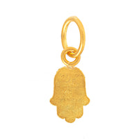 24K Yellow Gold Pave Diamond Hamsa Charm