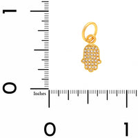 24K Yellow Gold Pave Diamond Hamsa Charm