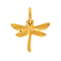 24K Yellow Gold Pave Diamond Dragonfly Charm