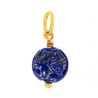 24K Yellow Gold Round Lapis Ball Charm