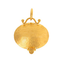 24K Yellow Gold Oval Amethyst and Diamond Charm
