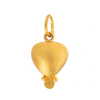 24K Yellow Gold Peridot and Diamond Heart Charm