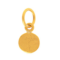 24K Yellow Gold Tony Round Tree Of Life Charm