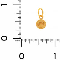 24K Yellow Gold Tony Round Tree Of Life Charm