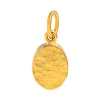 24K Yellow Gold Oval Turquoise Charm