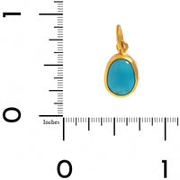24K Yellow Gold Oval Turquoise Charm