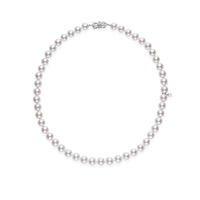 Mikimoto 18" Platinum Akoya Cultured 8x7.5mm Pearl Strand Necklace