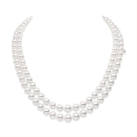 Mikimoto 18K White Gold Double Strand Akoya Pearl Necklace
