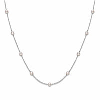 Mikimoto 18K White Gold Akoya Pearl Tin Cup Necklace
