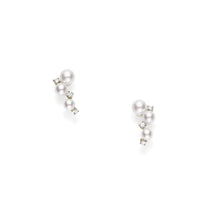 Mikimoto Akoya Cultured Pearl and Diamond Bubbles Earrings in 18K White Gold