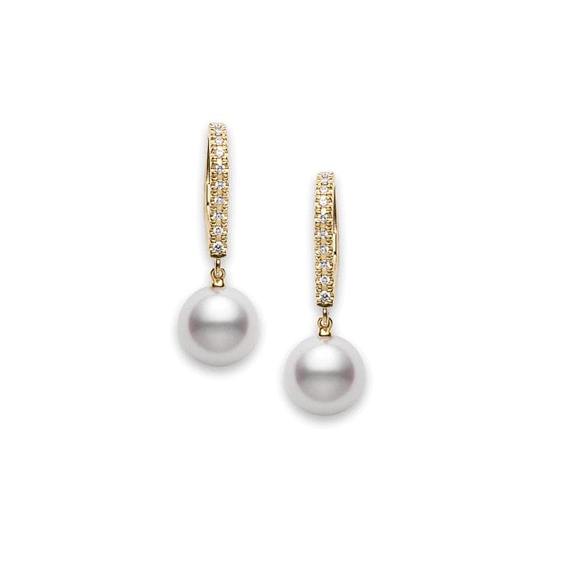 Mikimoto 18K Yellow Gold Akoya Cultured Pearl Earrings