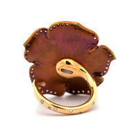 Eclat Jewels 14K Rose Gold and Titanium Fresh Water Pearl Diamond Flower Ring