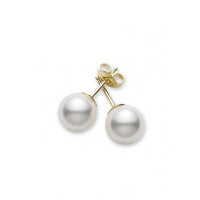 Mikimoto 18K Yellow Gold Akoya Cultured Pearl Stud Earrings