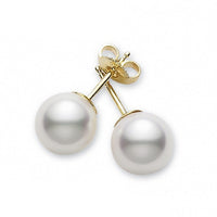 Mikimoto 18K Yellow Gold Akoya Cultured Pearl Stud Earrings
