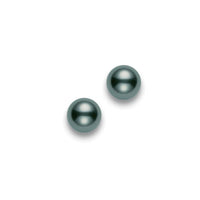 Mikimoto 18K White Gold Black South Sea Pearl Stud Earrings
