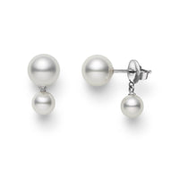 Mikimoto 18K White Gold Akoya Pearl Stud Earrings