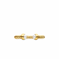 Micro Cablespira® Flex Open Ring 18K Yellow Gold with Pearls, 2.5mm