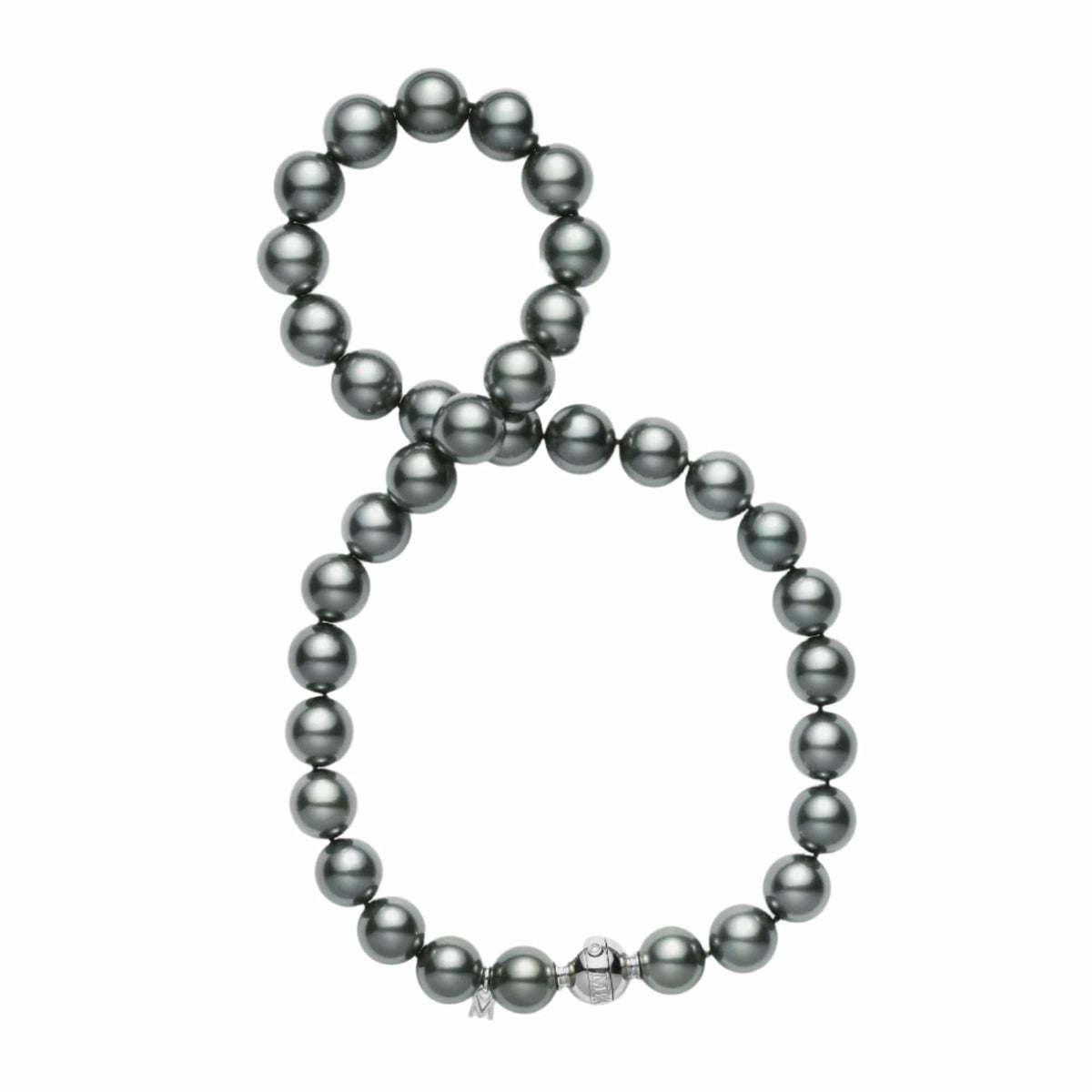 Mikimoto 18K White Gold and Black South Sea Pearl 16" Necklace