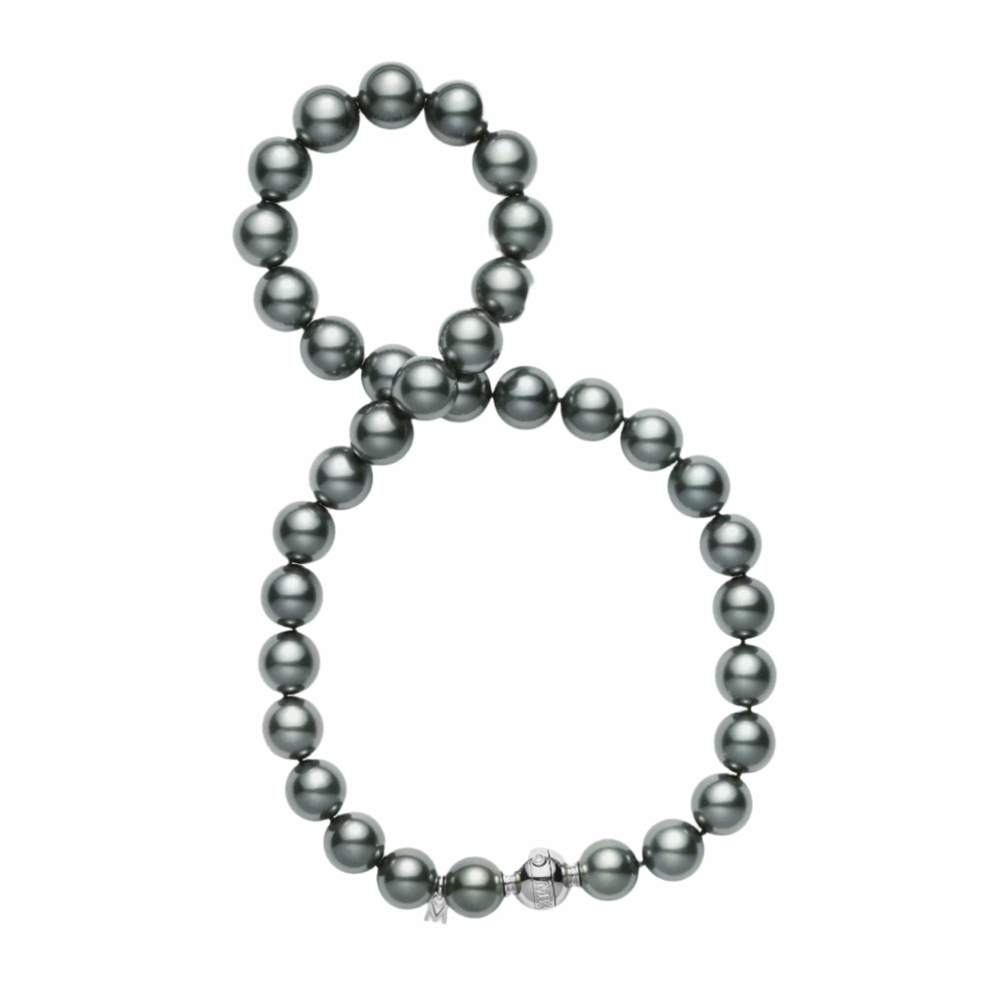 Mikimoto 18K White Gold and Black South Sea Pearl 16" Necklace