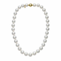 Mikimoto 18K Yellow Gold White South Sea Pearl 16" Necklace