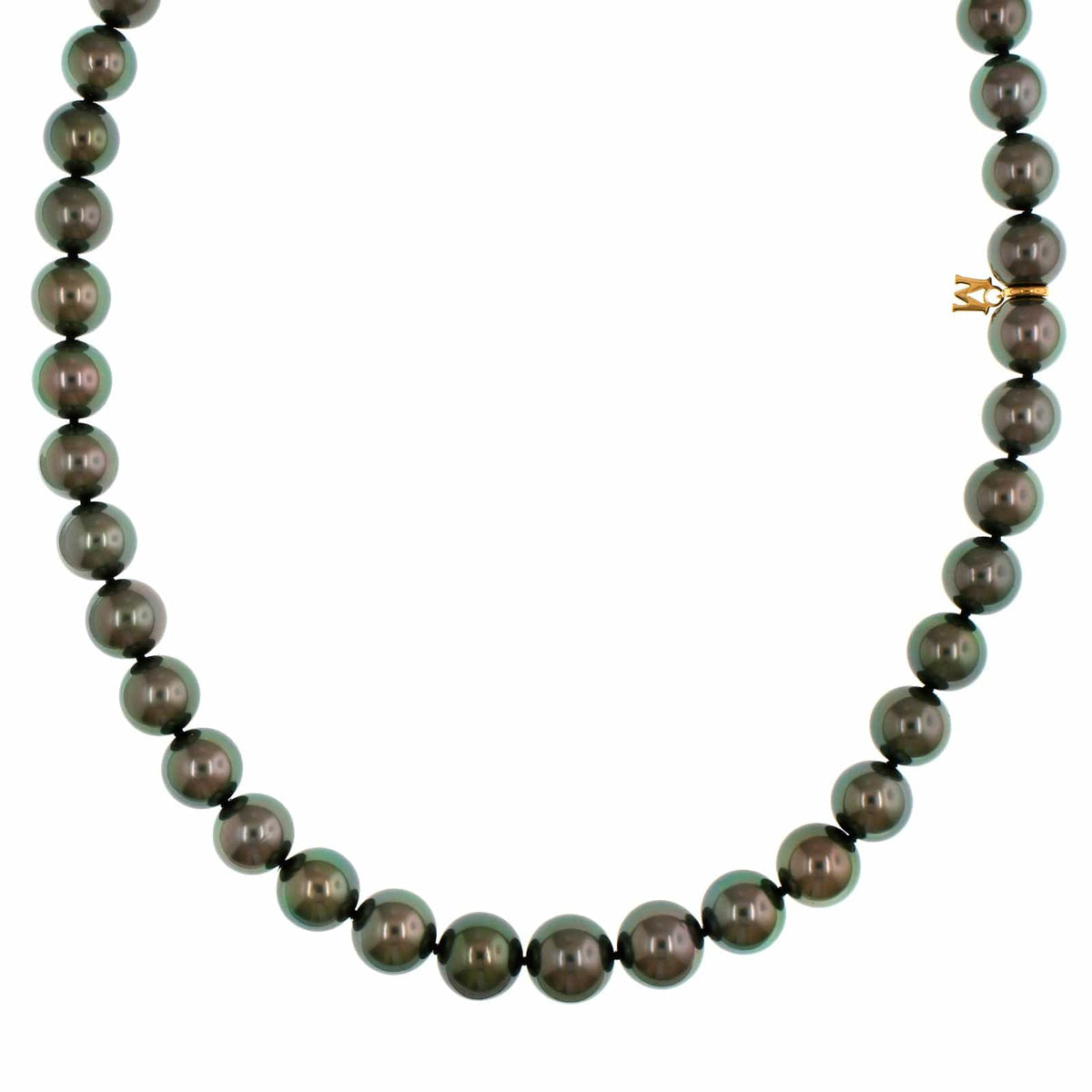 Mikimoto 18K Yellow Gold and Black South Sea Pearl 16
