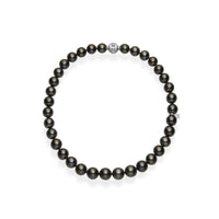 Mikimoto 18K White Gold and Black South Sea Pearl 16" Necklace