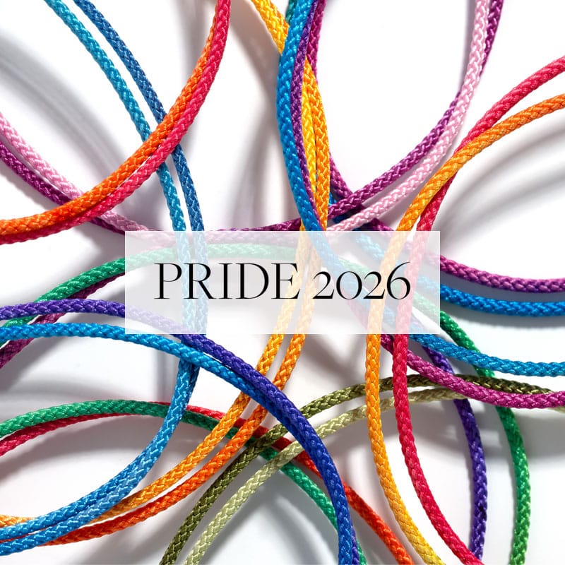 Rainbow cord bracelets with Pride 2026 Text