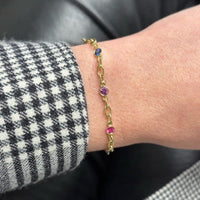 18K Yellow Gold Multi-Color Sapphire Pride Bracelet
