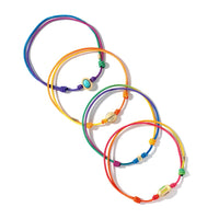 Luis Morais 14K Yellow Gold Tetra, Green Citrine, and Rainbow Cord Bracelet