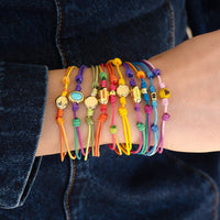 Luis Morais 14K Yellow Gold Ingot and Red Cord Bracelet