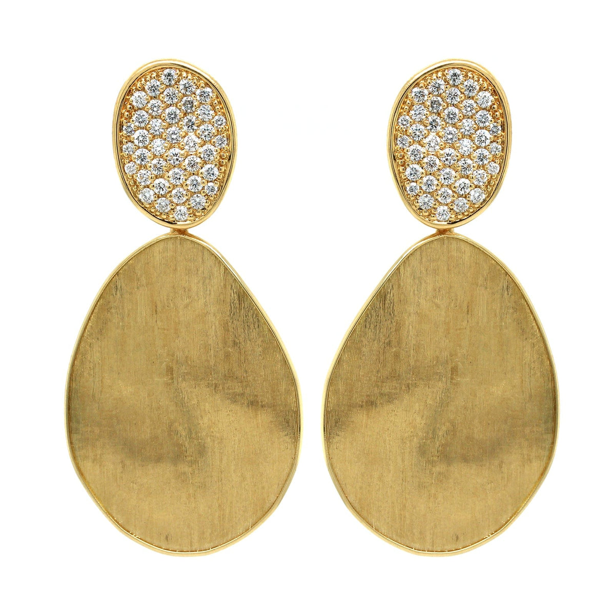 Marco Bicego Pezzi Unici 18K Yellow Gold Aquamarine and Diamond Drop Earrings