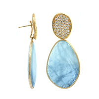Marco Bicego Pezzi Unici 18K Yellow Gold Aquamarine and Diamond Drop Earrings
