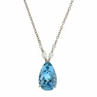 Oscar Heyman Platinum Pear Shape Aquamarine Pendant
