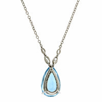 Oscar Heyman Platinum Pear Shape Aquamarine Pendant