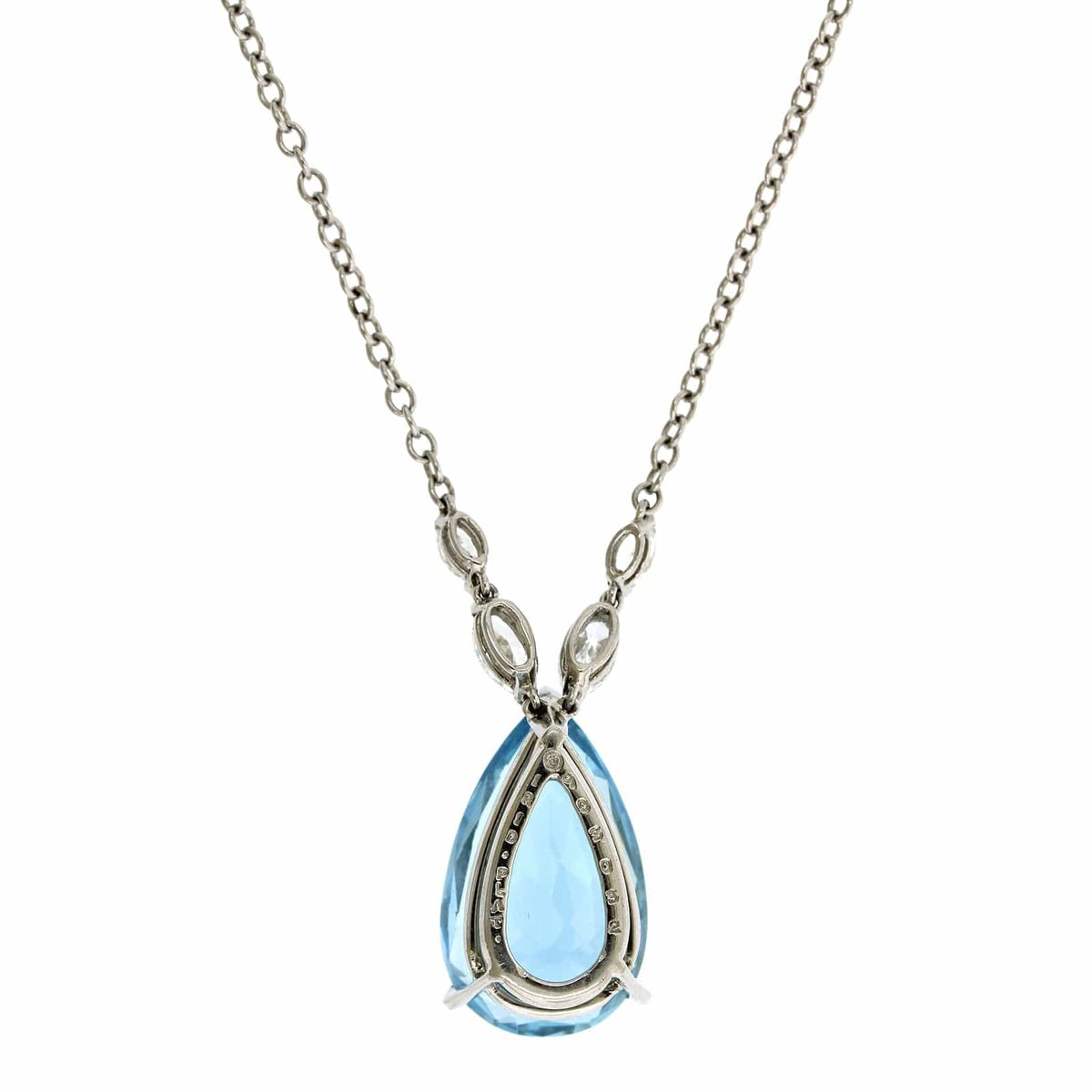 Platinum Pear Shape Aquamarine Pendant