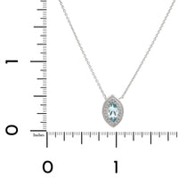 14K White Gold Marquise Aquamarine Pendant Necklace