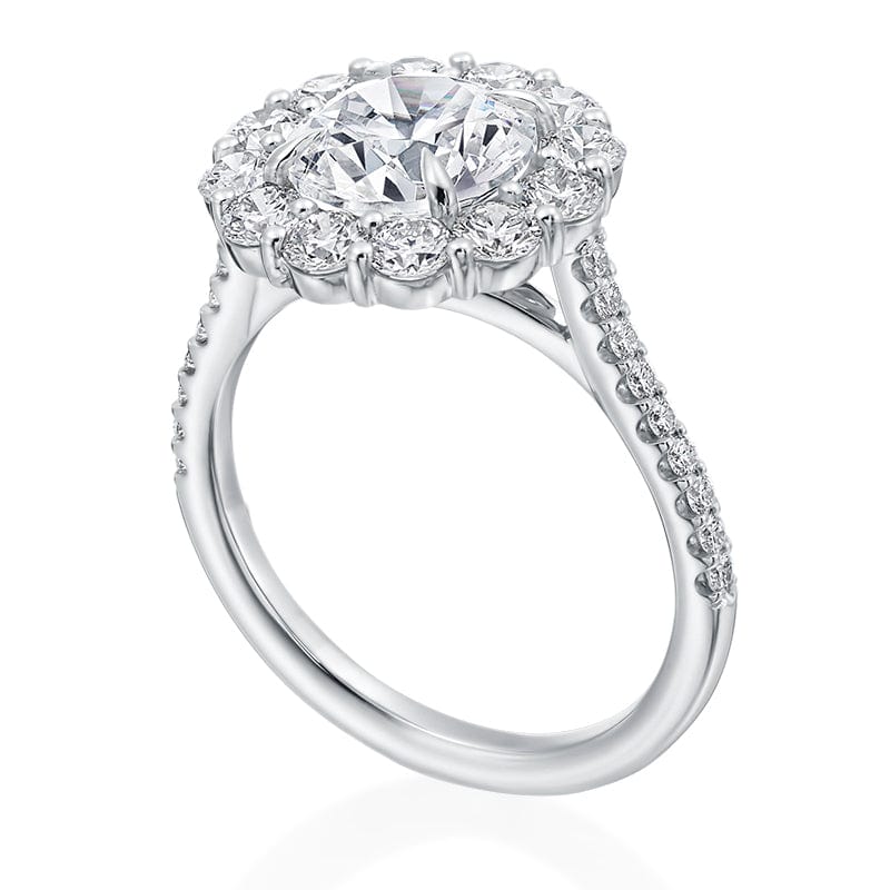 Platinum Oval Halo Engagement Ring Setting