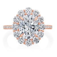 Platinum Oval Halo Engagement Ring Setting