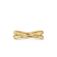 Pavé Crossover Ring 18K Yellow Gold with Diamonds, 6mm