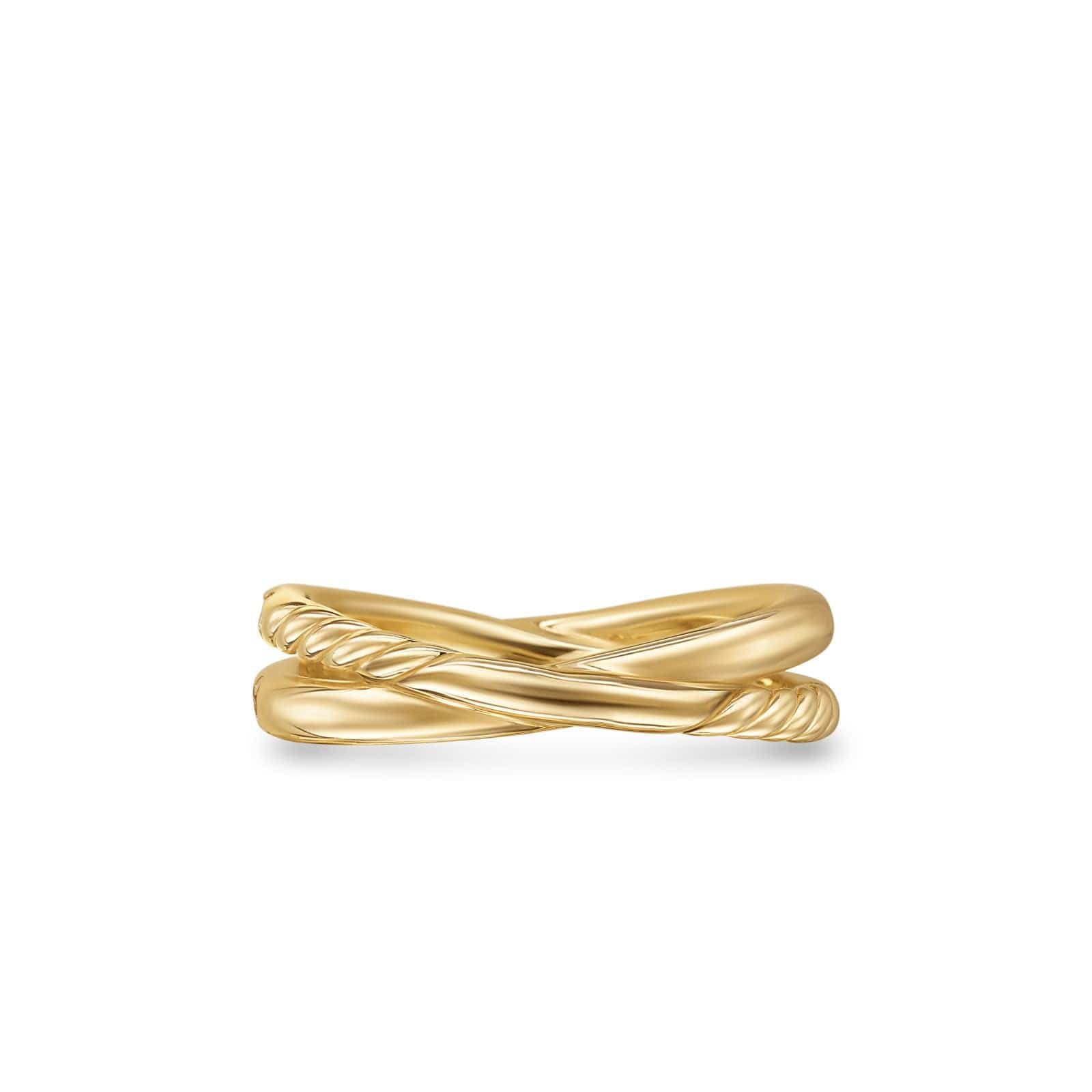 Pavé Crossover Ring 18K Yellow Gold with Diamonds, 6mm