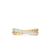 Crossover Two Row Ring 18K Yellow Gold with Diamonds, 5mm