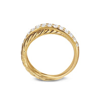 Crossover Two Row Ring 18K Yellow Gold with Diamonds, 5mm