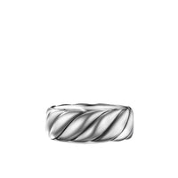 Sculpted Cable Contour Band Ring in Sterling Silver