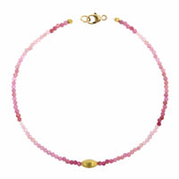 18K Yellow Gold Ombre Ruby Bead Bracelet