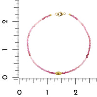 18K Yellow Gold Ombre Ruby Bead Bracelet