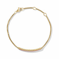Petite Pavé Bar Bracelet in 18K Yellow Gold with Rubies, 1.7mm