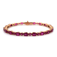 Bayco 18K Rose Gold Oval and Round Ruby Bracelet