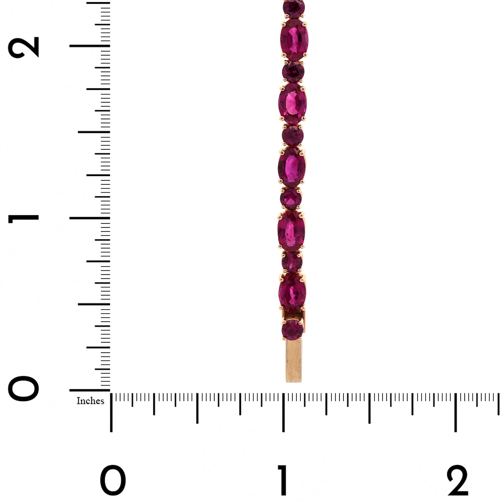 Bayco 18K Rose Gold Oval and Round Ruby Bracelet