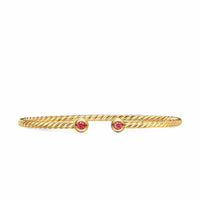 Micro Cablespira® Flex Round Bracelet 18K Yellow Gold with Rubies, 2.6mm